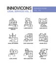 Legal services - line design style icons set