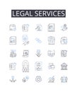 Legal services line icons collection. Infants, Children, Adolescents, Vaccines, Development, Neonates, Growth vector and