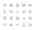 Legal services line icons collection. Advocate, Arbitration, Bureaucracy, Case, Civil, Claim, Code vector and linear