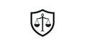 Scales of Justice inside Shield Icon - Legal Protection Concept Royalty Free Stock Photo