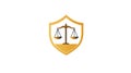 Lawyer Shield Logo with Scales of Justice and Laurel Wreath Royalty Free Stock Photo