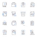 Legal team line icons collection. Lawyers, Advocates, Attorneys, Counselors, Barristers, Lawmakers, Jurists vector and