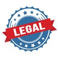 LEGAL text on red blue ribbon stamp