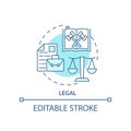 Legal turquoise concept icon