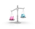 Legal Weight Scale with Piggy Bank and Globe World