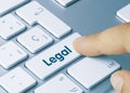 Legal - Inscription on Blue Keyboard Key