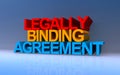 legally binding agreement on blue Royalty Free Stock Photo