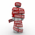 Legally Bound Man Wrapped in Tape Law Clause Prohibited Restrain Royalty Free Stock Photo