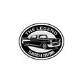 The legend classic car and custom logo vector