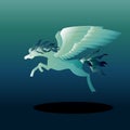 Legend Pegasus Winged Horse Spread Wings Fly Jump Fantasy Creature Cartoon