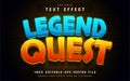 Legend quest 3d text effect with gradient Royalty Free Stock Photo