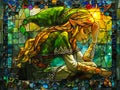 The legend of zelda stained glass Royalty Free Stock Photo