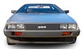 Legendary American sports car DeLorean DMC-12. Front view. White background Royalty Free Stock Photo