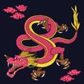 Legendary chinese dragon illustration