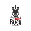 Legendary fest, Rock premium logo, emblem for rock club, festival, guitar party or musical performance vector