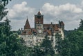 Legendary gloomy Bran Castle, Dracula Residence. Transylvania, Romania Royalty Free Stock Photo