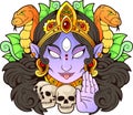 Legendary indian goddess kali, illustration, design