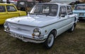 Legendary retro vintage Soviet ukrainian mini car of small class ZAZ 968A on the exhibition of retro cars