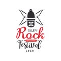 Legendary Rock festival logo, 18 april, black and red emblem vector Illustration on a white background