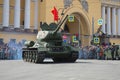 The legendary Soviet T-34 tank on the Victory Day parade