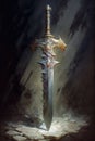 legendary sword of a fallen hero, which has been lost for centuries and is said to grant the wielder the hero's