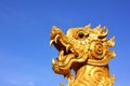 legendary Thai lion statue of the Himalayan forest Royalty Free Stock Photo