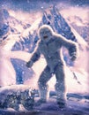 Yeti Wild Snowman in the Himalayan Mountains