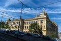 Legerova street behind the National Museum of Prague overlooking this and road traffic.