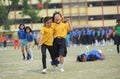 3 legged race, competition, school children competing, participation