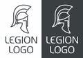 Legion logo. Linear vector graphics. Ancient Greek helmet
