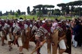 Legionaries at ancient romans historical parade Royalty Free Stock Photo