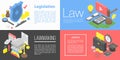 Legislation banner set, isometric style