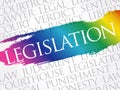 Legislation word cloud collage Royalty Free Stock Photo