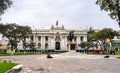 The Legislative Palace of Peru with a statue of Simon Bolivar in Lima Royalty Free Stock Photo