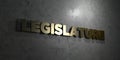 Legislature - Gold text on black background - 3D rendered royalty free stock picture