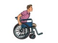 Legless man disabled veteran in a wheelchair Royalty Free Stock Photo