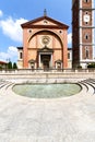 in the legnano old church closed brick sidewalk italy lo