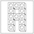 Lego Alphabet English letter A blocks in sketch stroke modern style Royalty Free Stock Photo
