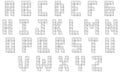 Lego Alphabet English letters blocks in sketch stroke modern style pack set Royalty Free Stock Photo