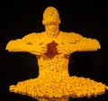 Human body with the open heart in yellow. Made 100% of Lego Bricks.