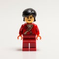 Lego Asian Lady Minifigure In Red Cheongsam - Studio Portrait