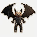 Lego Bat Figurine With Aggressive Digital Illustration - Whimsical Cyborgs