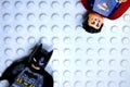 Lego Batman and Superman friendship Royalty Free Stock Photo