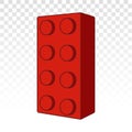 Lego brick block or piece line art vector icon for toy mobile app and websites