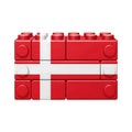 A Lego brick in the shape of the Danish flag on transparent background Royalty Free Stock Photo