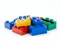 Lego bricks. Educational children's toys for the little ones. Colorful plastic building blocks isolated on white background Royalty Free Stock Photo