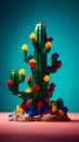 lego cactus with flowers, mexican kids style, generation ai