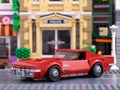 Lego 1968 Chevrolet Corvette car by LEGO Speed Champions on a city street