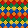 Lego constructor, cubes of different colors, seamless pattern