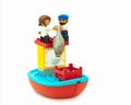 Lego constructor Friends serie, Sea wolf and Sea boy with a trophy fish Royalty Free Stock Photo